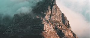 Preview wallpaper rock, peak, cloud, fog