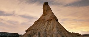 Preview wallpaper rock, peak, landscape, stars, clouds, twilight
