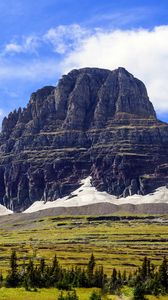 Preview wallpaper rock, peak, mountains, trees