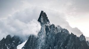 Preview wallpaper rock, peak, snow, snowy, stone