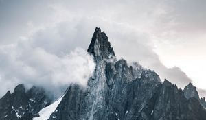 Preview wallpaper rock, peak, snow, snowy, stone