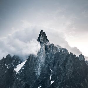 Preview wallpaper rock, peak, snow, snowy, stone