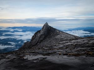 Preview wallpaper rock, peak, stone, altitude, sky