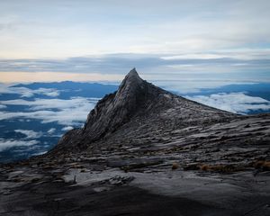 Preview wallpaper rock, peak, stone, altitude, sky