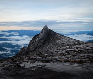 Preview wallpaper rock, peak, stone, altitude, sky