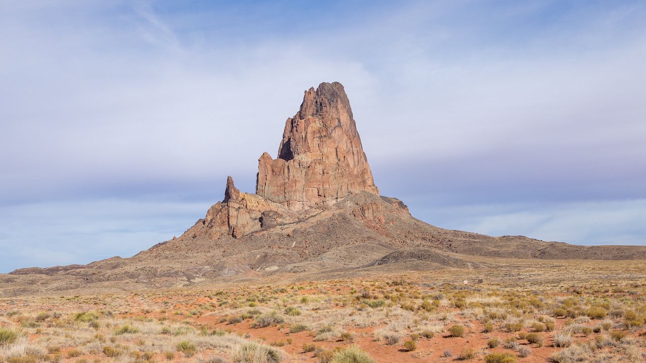 Wallpaper rock, prairie, valley, sky