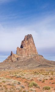 Preview wallpaper rock, prairie, valley, sky