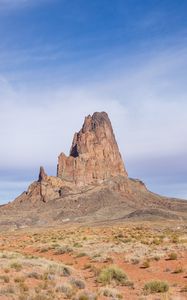 Preview wallpaper rock, prairie, valley, sky