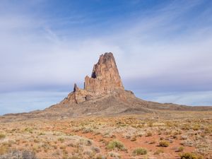 Preview wallpaper rock, prairie, valley, sky