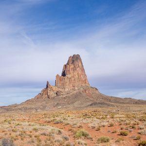 Preview wallpaper rock, prairie, valley, sky