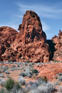 Preview wallpaper rock, relief, bushes, nature, desert