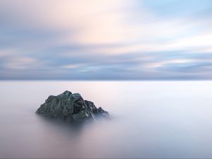 Preview wallpaper rock, relief, clouds, horizon