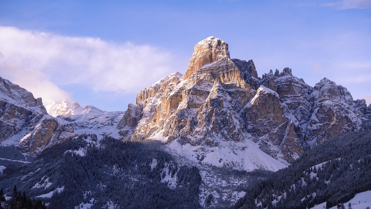 Wallpaper rock, relief, snow, trees