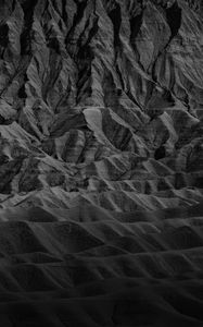 Preview wallpaper rock, relief, texture, black and white