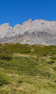 Preview wallpaper rock, relief, valley, grass, landscape