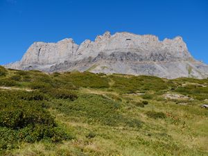 Preview wallpaper rock, relief, valley, grass, landscape