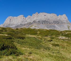 Preview wallpaper rock, relief, valley, grass, landscape