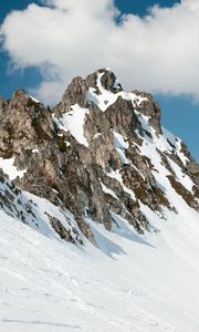 Preview wallpaper rock, relief, winter, snow, landscape