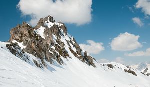 Preview wallpaper rock, relief, winter, snow, landscape