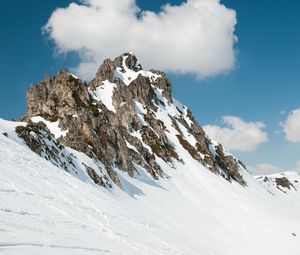 Preview wallpaper rock, relief, winter, snow, landscape