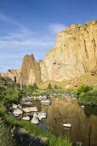 Preview wallpaper rock, river, landscape, nature, view