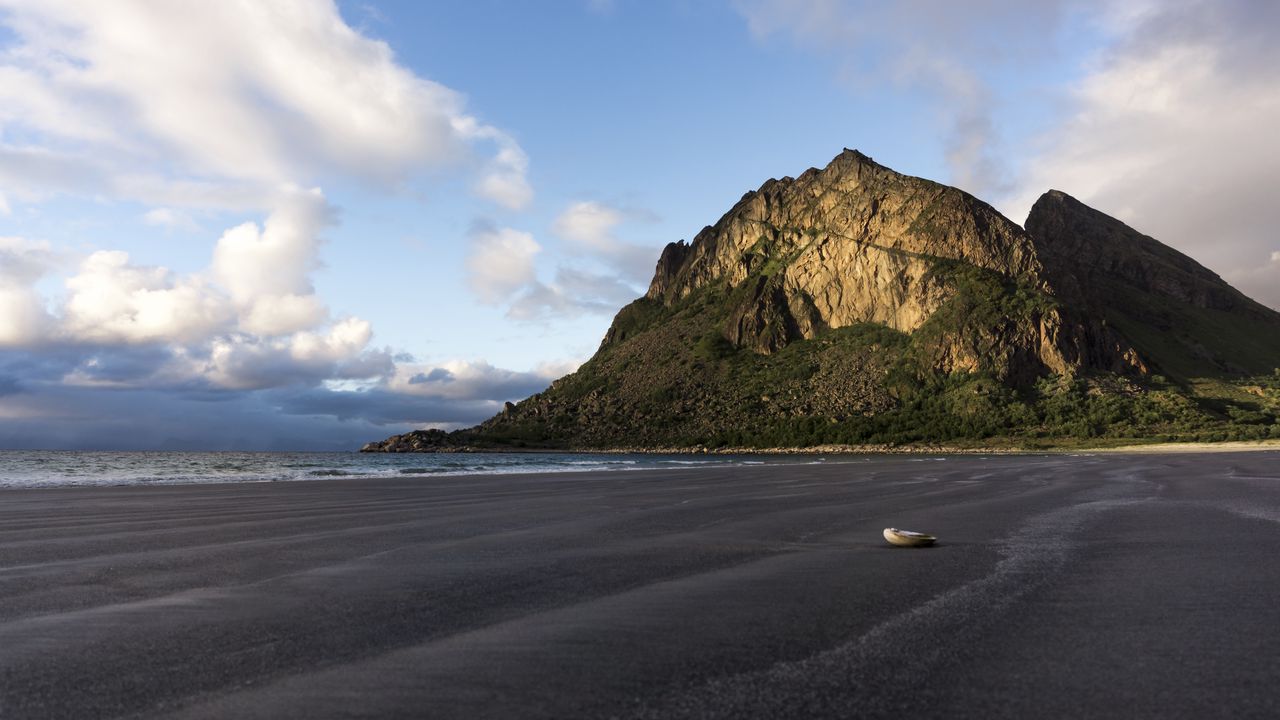 Wallpaper rock, sand, shore, shell, landscape, nature