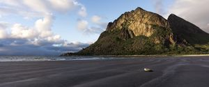 Preview wallpaper rock, sand, shore, shell, landscape, nature