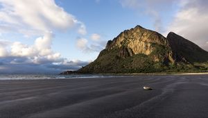 Preview wallpaper rock, sand, shore, shell, landscape, nature