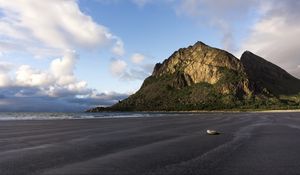 Preview wallpaper rock, sand, shore, shell, landscape, nature