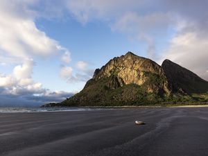 Preview wallpaper rock, sand, shore, shell, landscape, nature