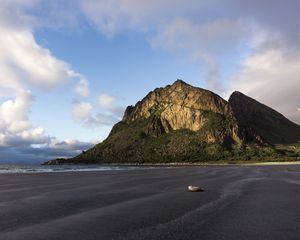 Preview wallpaper rock, sand, shore, shell, landscape, nature