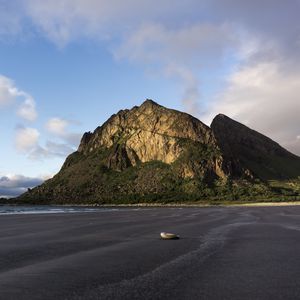 Preview wallpaper rock, sand, shore, shell, landscape, nature