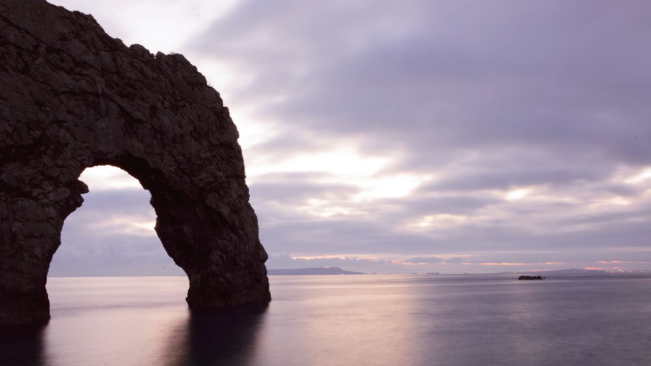 Wallpaper rock, sea, arch, horizon, landscape