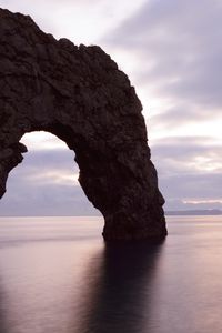 Preview wallpaper rock, sea, arch, horizon, landscape