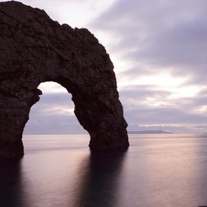 Preview wallpaper rock, sea, arch, horizon, landscape