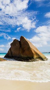 Preview wallpaper rock, sea, beach, summer, tropics