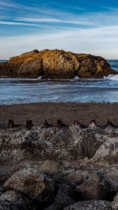 Preview wallpaper rock, sea, coast, nature, stones