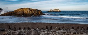 Preview wallpaper rock, sea, coast, nature, stones