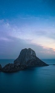 Preview wallpaper rock, sea, evening, sky