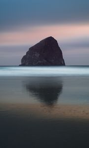 Preview wallpaper rock, sea, horizon, sky, water