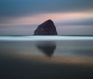 Preview wallpaper rock, sea, horizon, sky, water