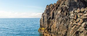 Preview wallpaper rock, sea, relief, horizon, nature