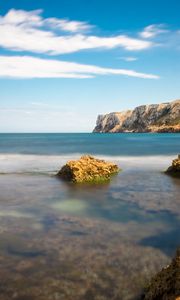 Preview wallpaper rock, sea, rocks, landscape