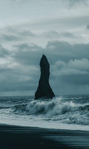 Preview wallpaper rock, sea, waves, water, shore, nature