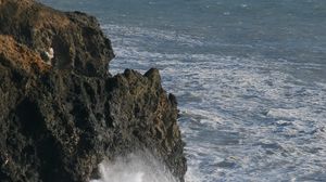 Preview wallpaper rock, sea, waves, water, nature, landscape