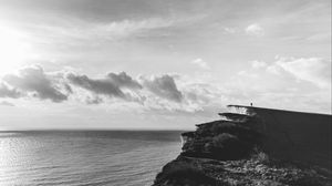 Preview wallpaper rock, silhouette, bw