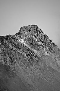 Preview wallpaper rock, slope, fog, nature, black and white