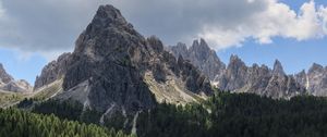 Preview wallpaper rock, slope, relief, trees, forest