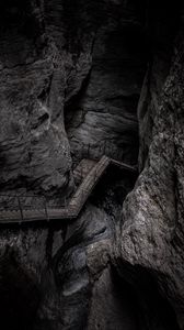 Preview wallpaper rock, stairs, mountain, gray