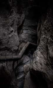 Preview wallpaper rock, stairs, mountain, gray